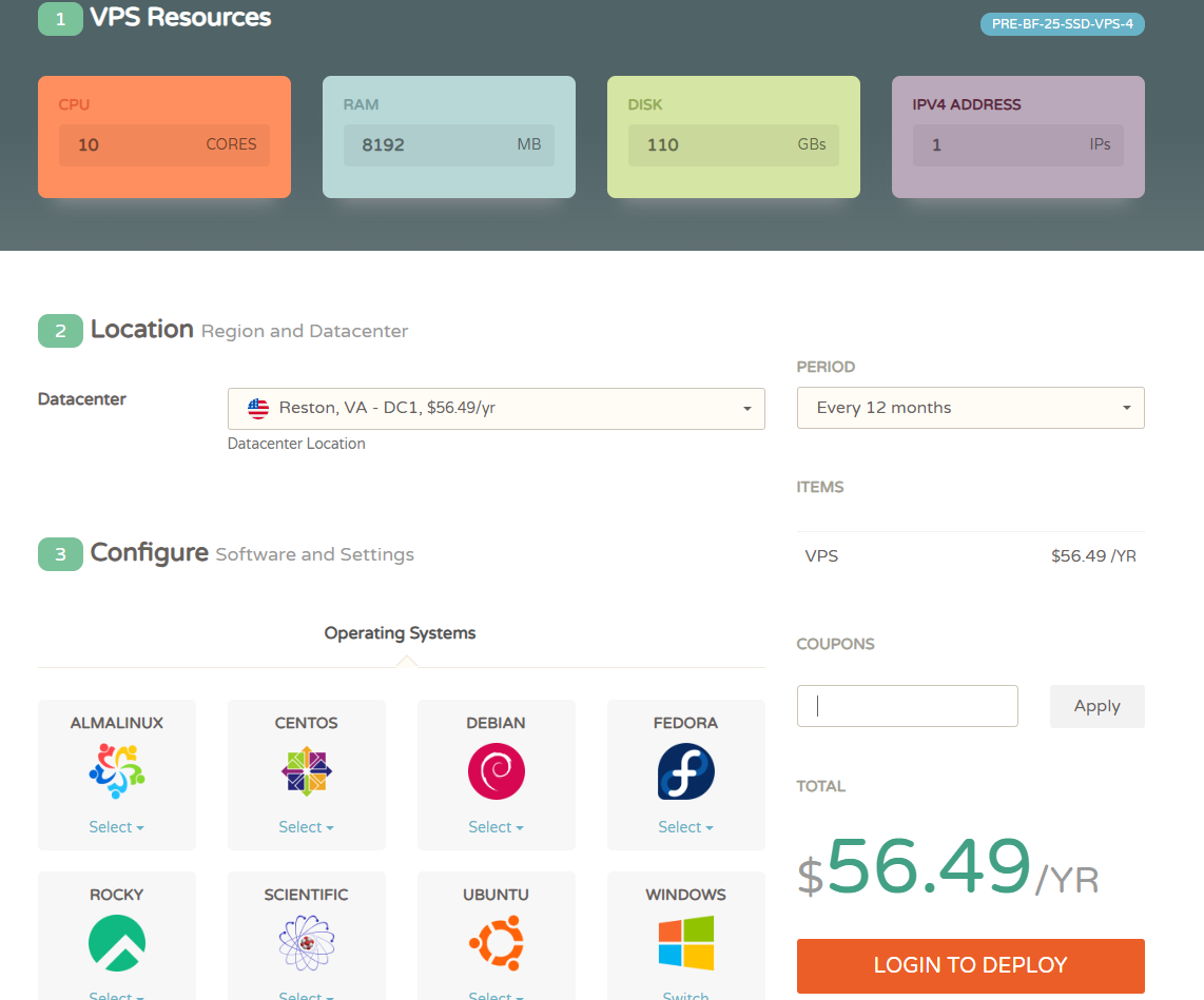 cloudcone产品套餐选择