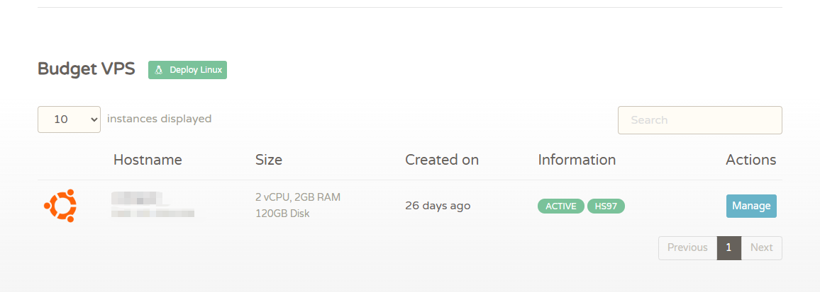 cloudcone vps列表查看
